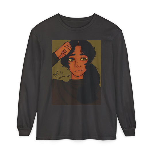 Unisex Garment-dyed Long Sleeve T-Shirt (Greene)