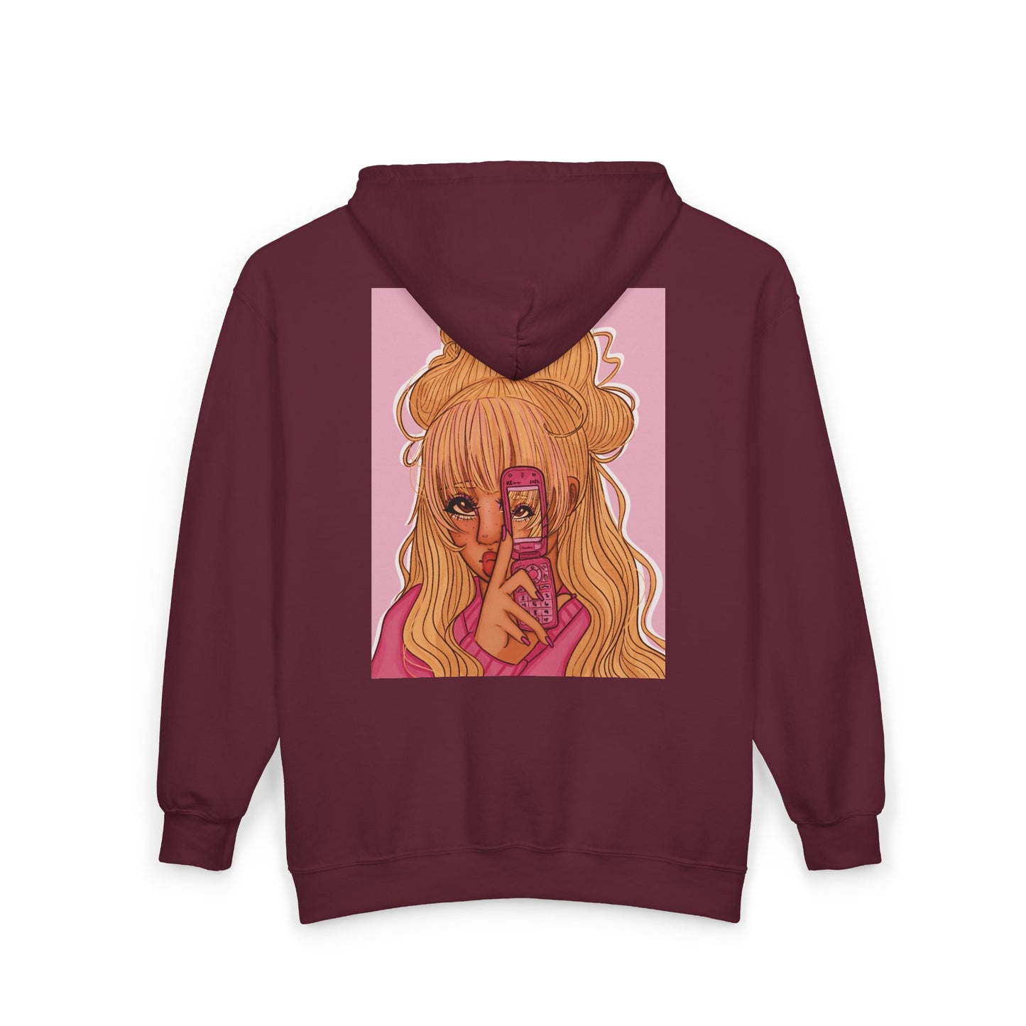 Unisex Zip Up Sweatshirt - Pink 90’s Girl