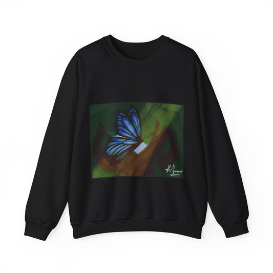 Unisex Heavy Blend™ Crewneck Sweatshirt (Blue Butterfly)