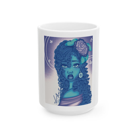 Ceramic Mug, (11oz, 15oz) - Blue Rose
