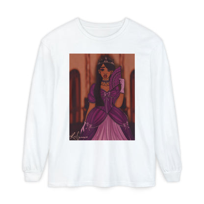 Unisex Garment-dyed Long Sleeve T-Shirt (Princess)
