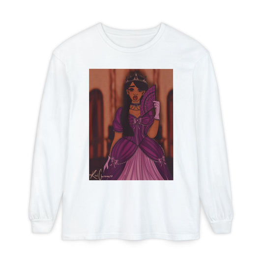 Unisex Garment-dyed Long Sleeve T-Shirt (Princess)