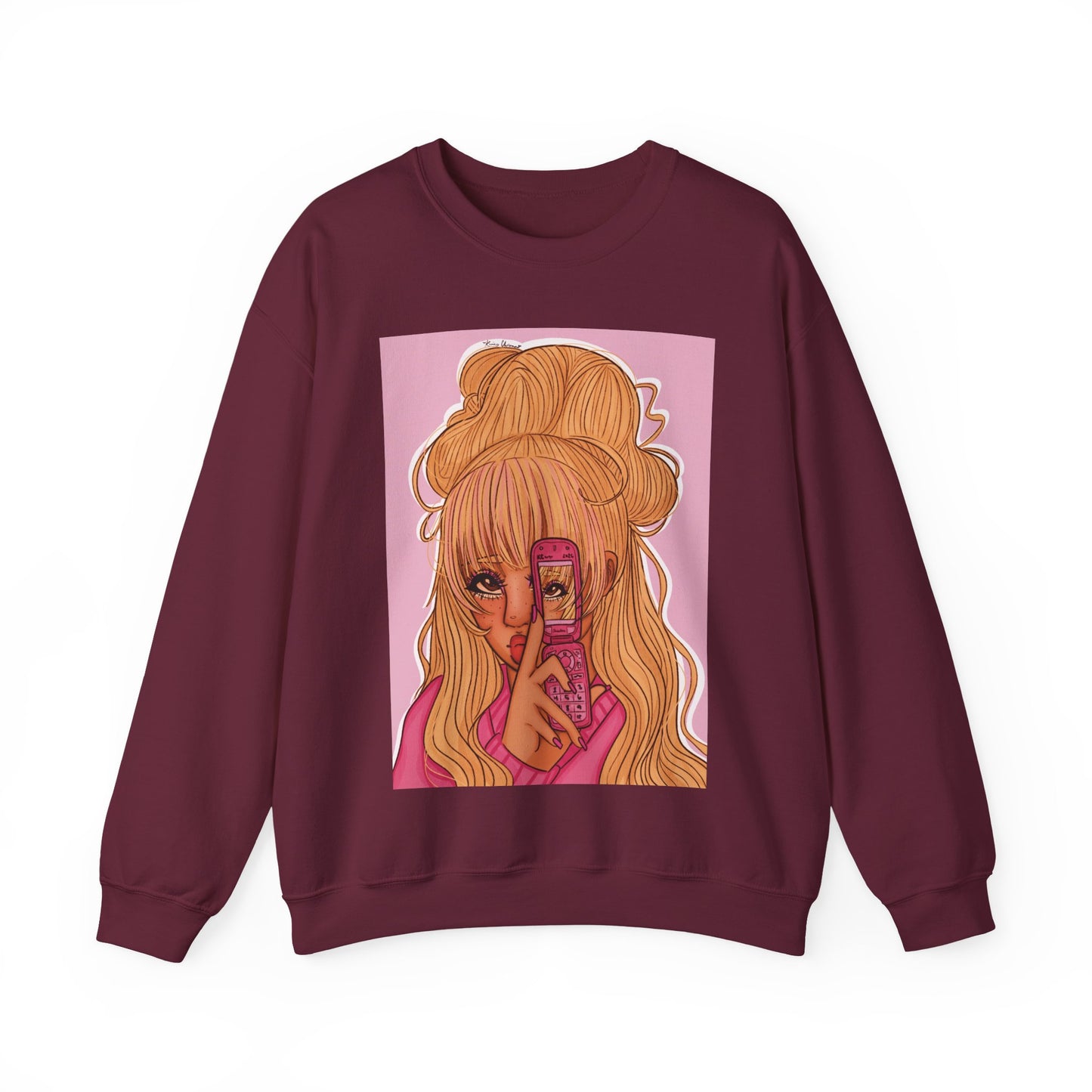 Unisex Heavy Blend™ Crewneck Sweatshirt (Pink 90’s Girl)
