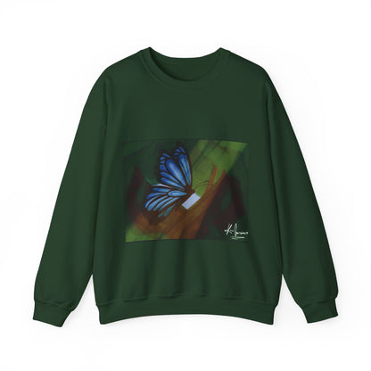 Unisex Heavy Blend™ Crewneck Sweatshirt (Blue Butterfly)