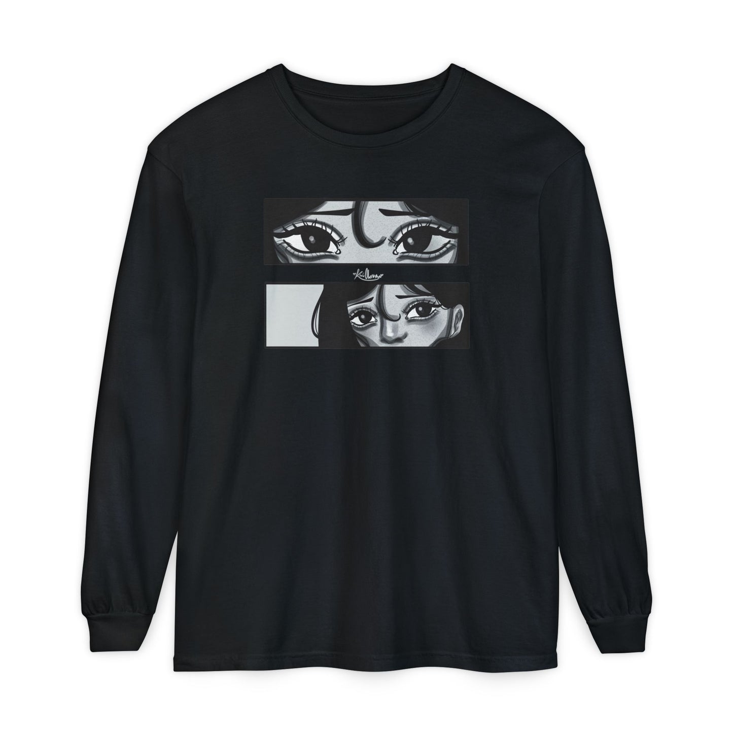 Unisex Garment-dyed Long Sleeve T-Shirt (A Quiet Moment)