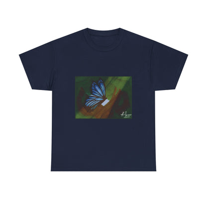 Unisex Heavy Cotton Tee (Blue Butterfly)
