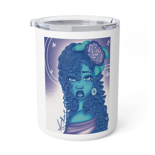 Insulated Coffee Mug, 10oz - Blue Rose
