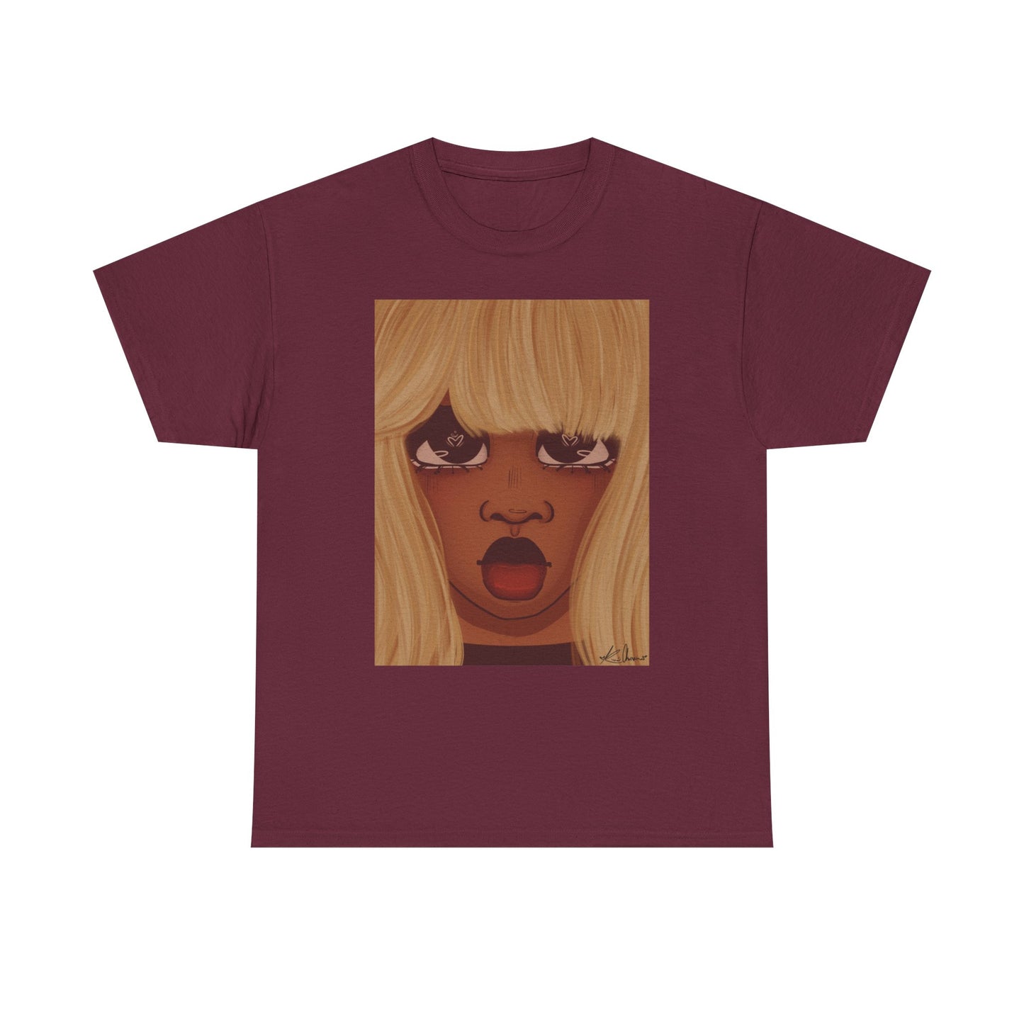 Unisex Heavy Cotton Tee (Heart Eyes)