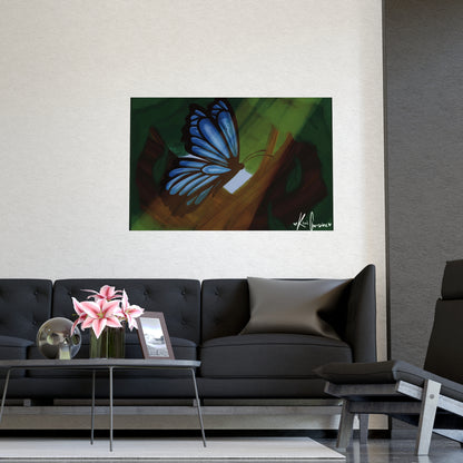 Horizontal Matte Poster - Blue Butterfly