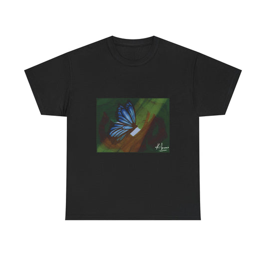 Unisex Heavy Cotton Tee (Blue Butterfly)