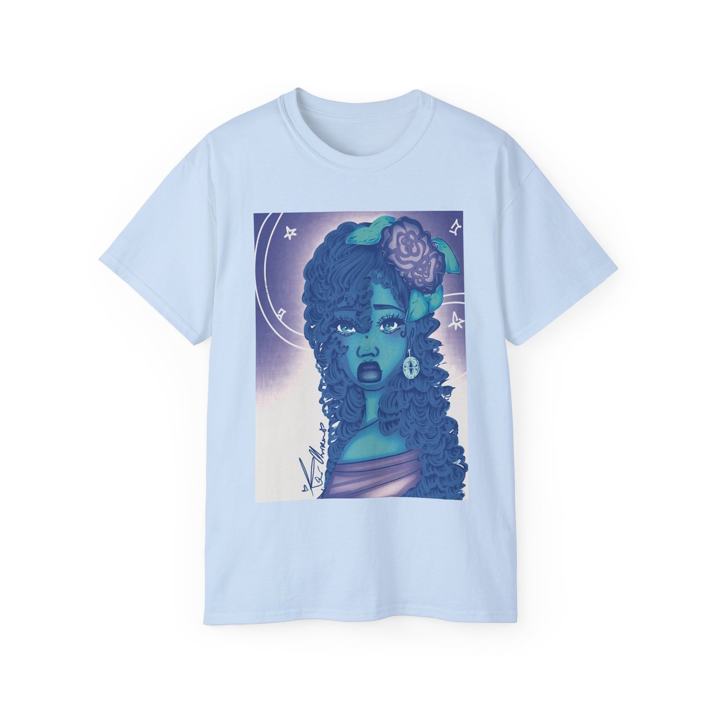 Unisex Ultra Cotton Tee (Blue Rose)