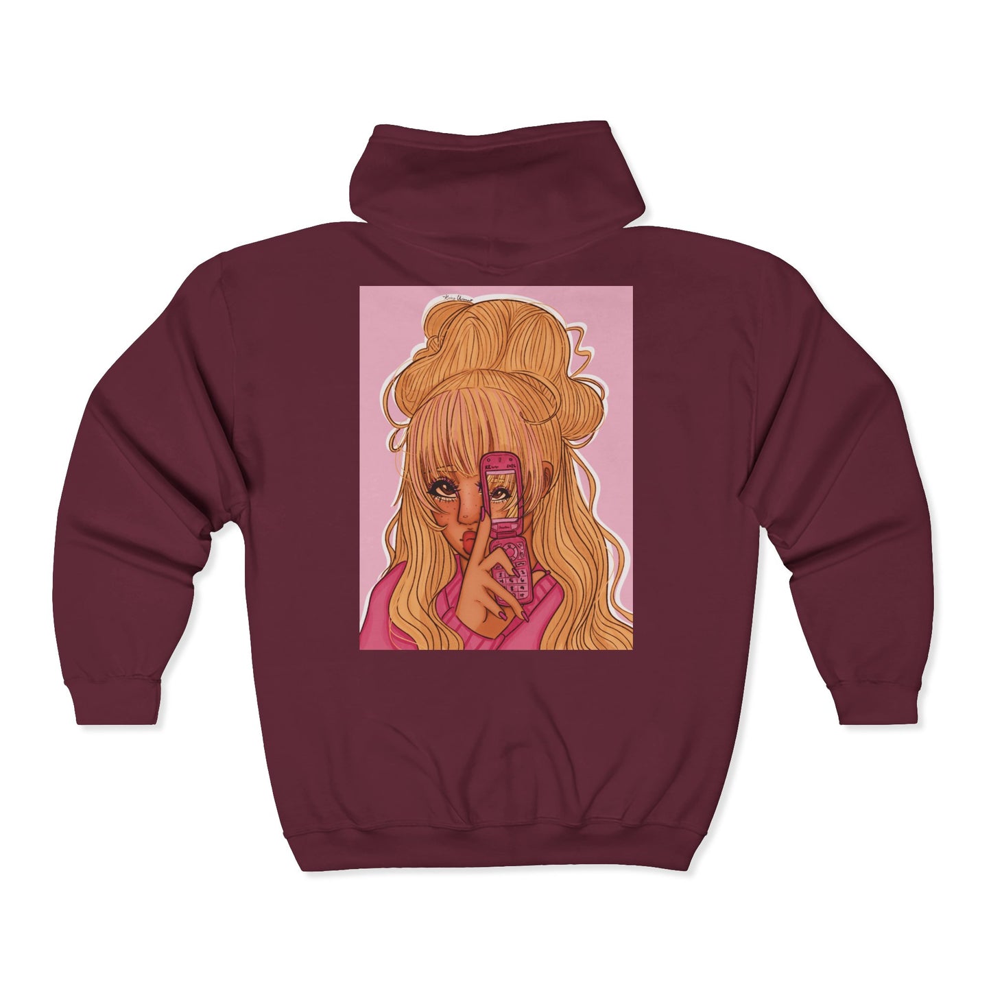 Unisex Zip Up Sweatshirt - Pink 90’s Girl