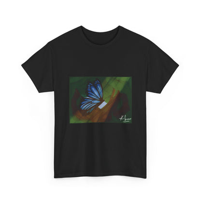 Unisex Heavy Cotton Tee (Blue Butterfly)