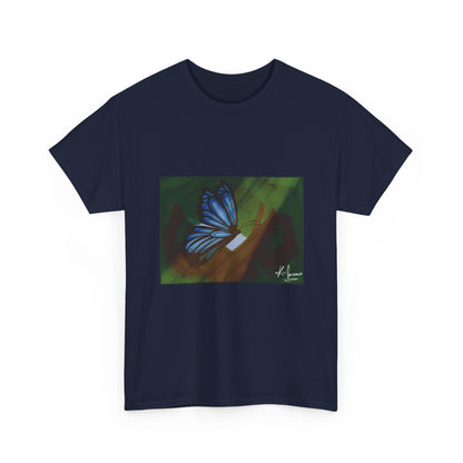Unisex Heavy Cotton Tee (Blue Butterfly)