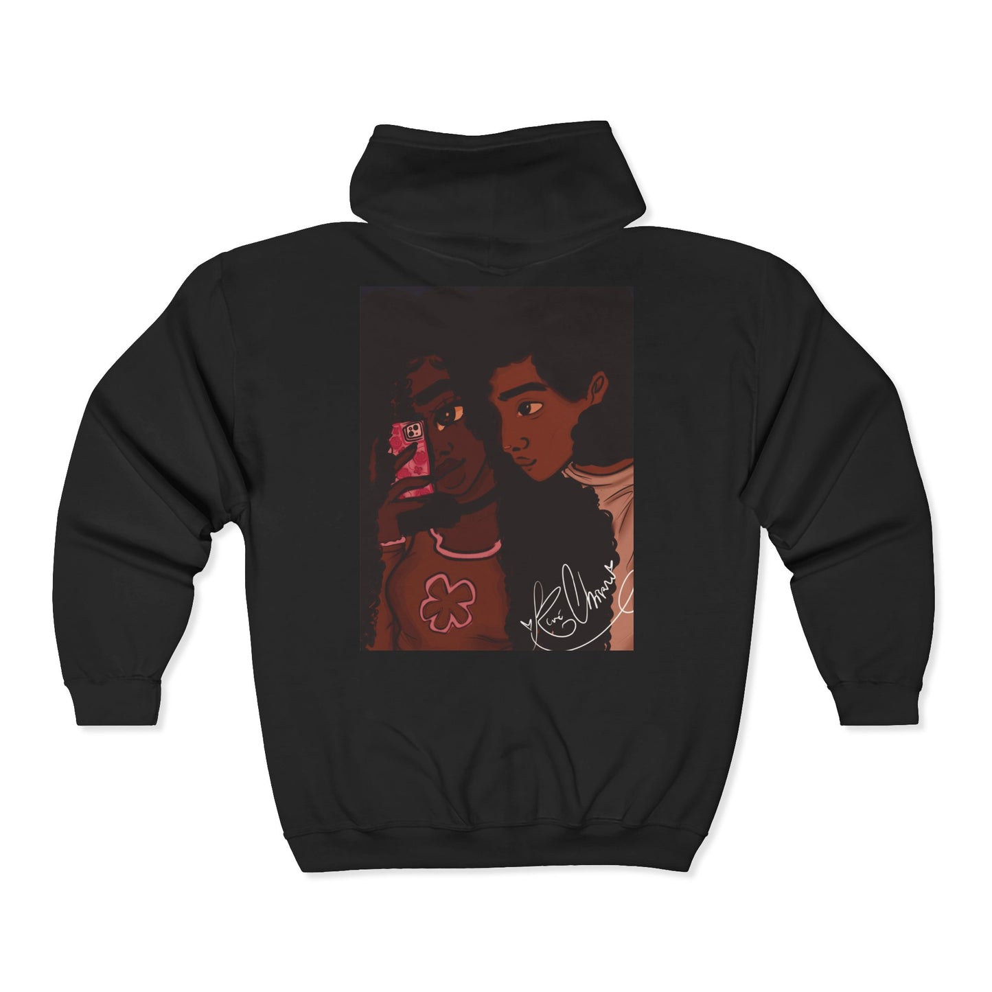 Unisex Zip Up Sweatshirt - Black Love
