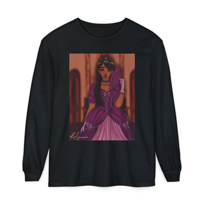 Unisex Garment-dyed Long Sleeve T-Shirt (Princess)