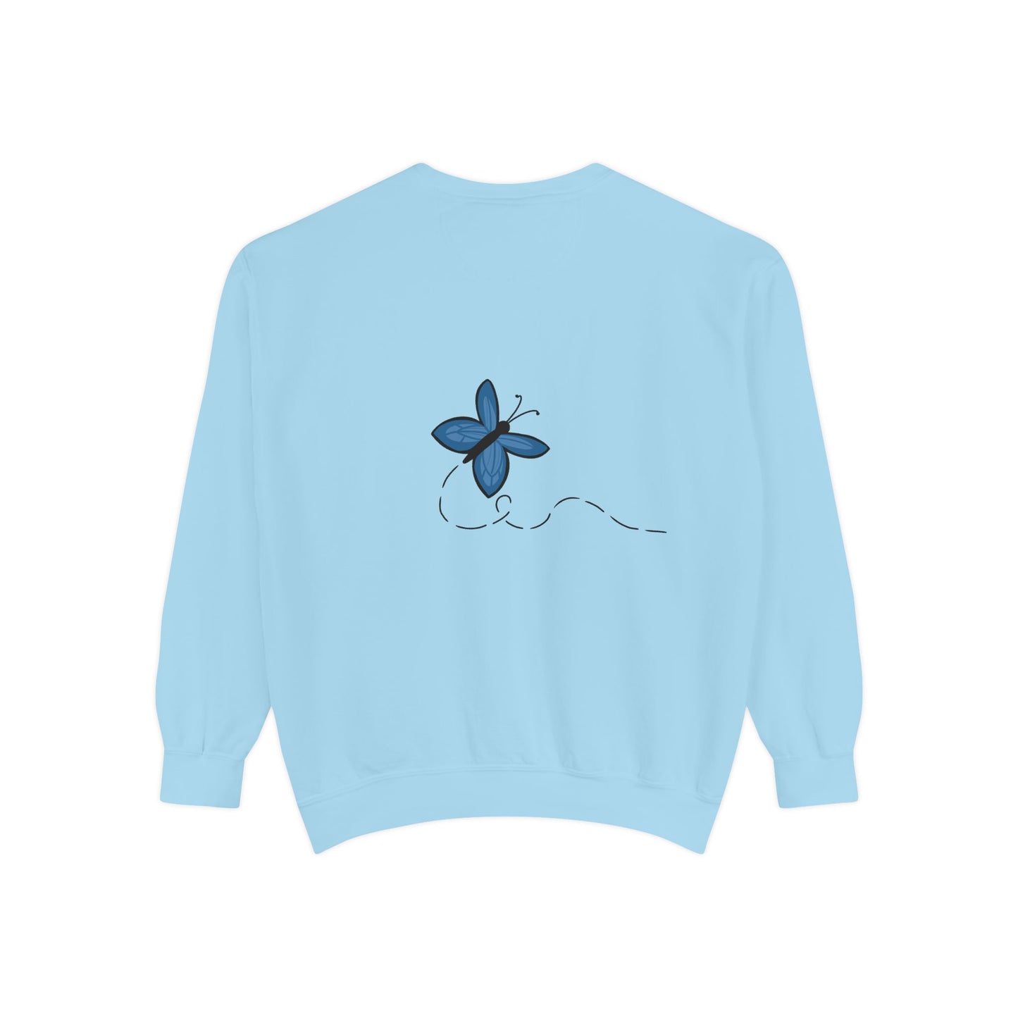 Unisex Garment-Dyed Sweatshirt (Blue Butterfly)