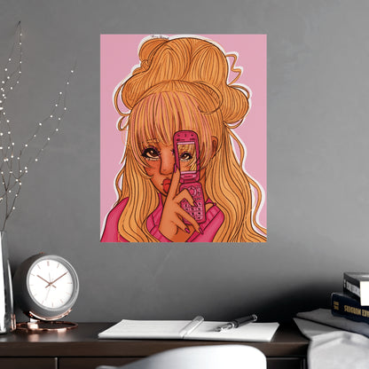 Vertical Matte Poster - Pink 90’s Girl