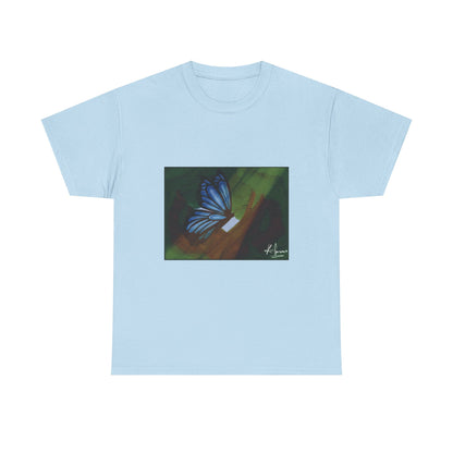 Unisex Heavy Cotton Tee (Blue Butterfly)