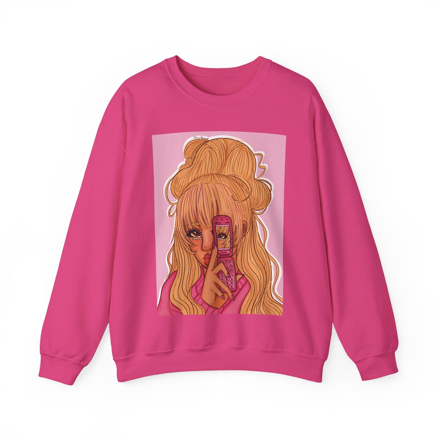 Unisex Heavy Blend™ Crewneck Sweatshirt (Pink 90’s Girl)
