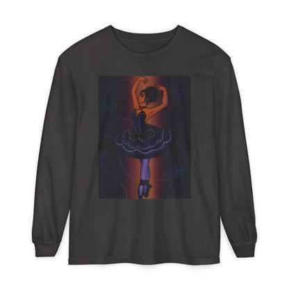 Unisex Garment-dyed Long Sleeve T-Shirt (Ballerina)
