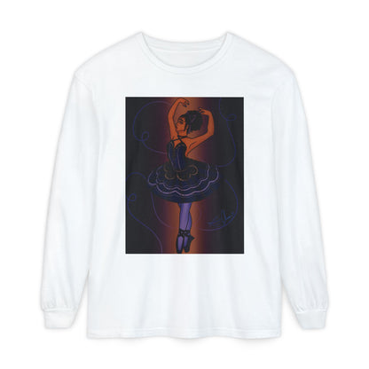 Unisex Garment-dyed Long Sleeve T-Shirt (Ballerina)