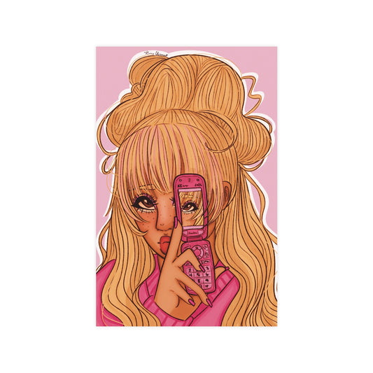 Vertical Matte Poster - Pink 90’s Girl