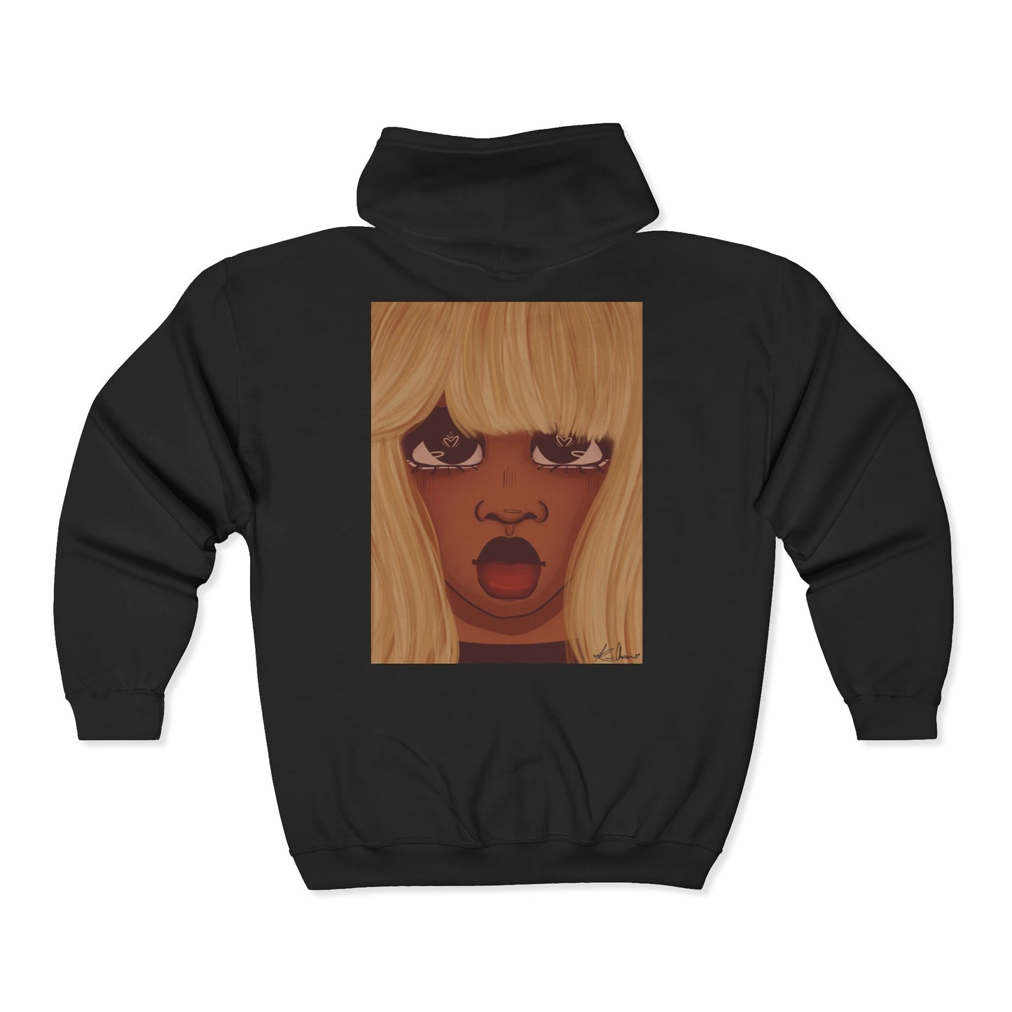 Unisex Zip Up Sweatshirt - Heart Eyes