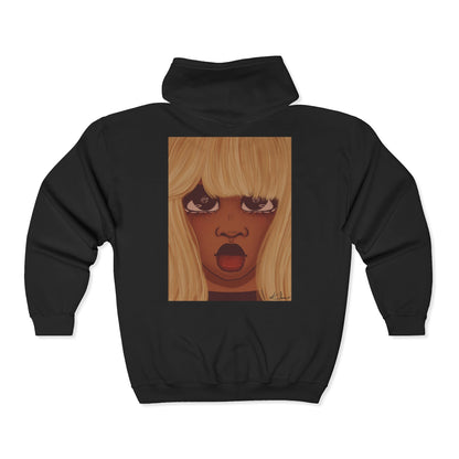 Unisex Zip Up Sweatshirt - Heart Eyes