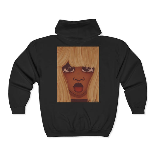 Unisex Zip Up Sweatshirt - Heart Eyes
