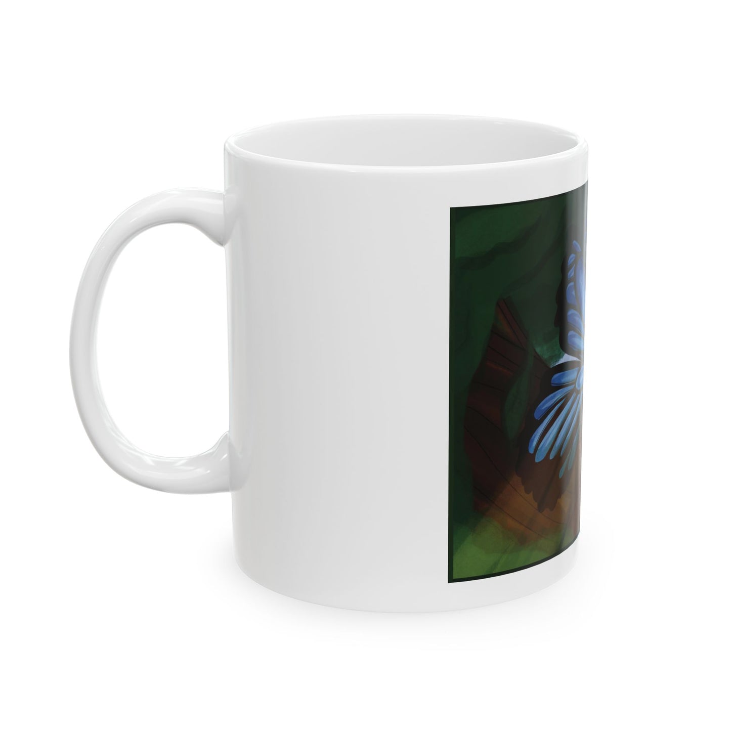 Ceramic Mug, (11oz, 15oz) - Blue Butterfly