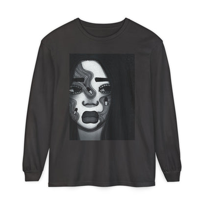 Unisex Garment-dyed Long Sleeve T-Shirt (Addiction)