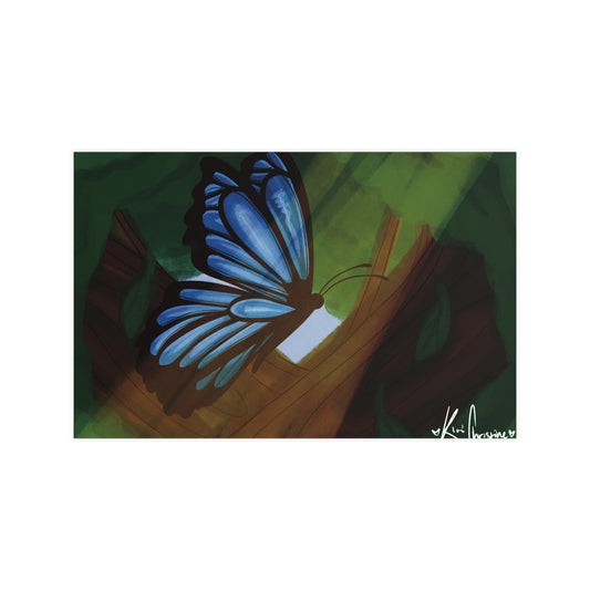 Horizontal Matte Poster - Blue Butterfly
