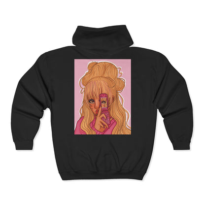 Unisex Zip Up Sweatshirt - Pink 90’s Girl