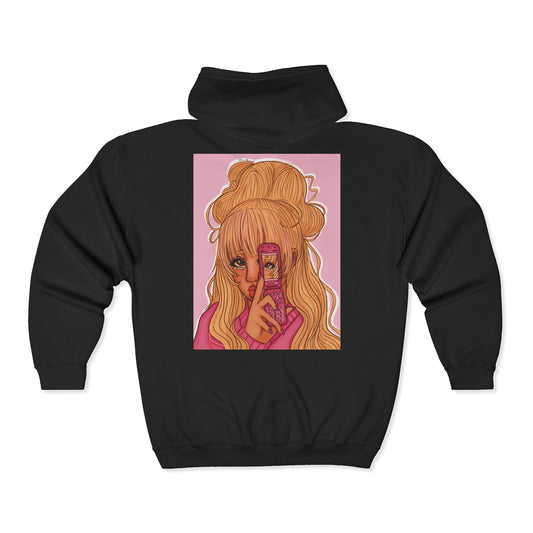 Unisex Zip Up Sweatshirt - Pink 90’s Girl