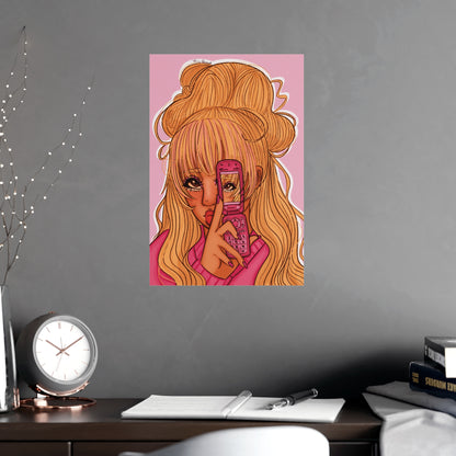 Vertical Matte Poster - Pink 90’s Girl