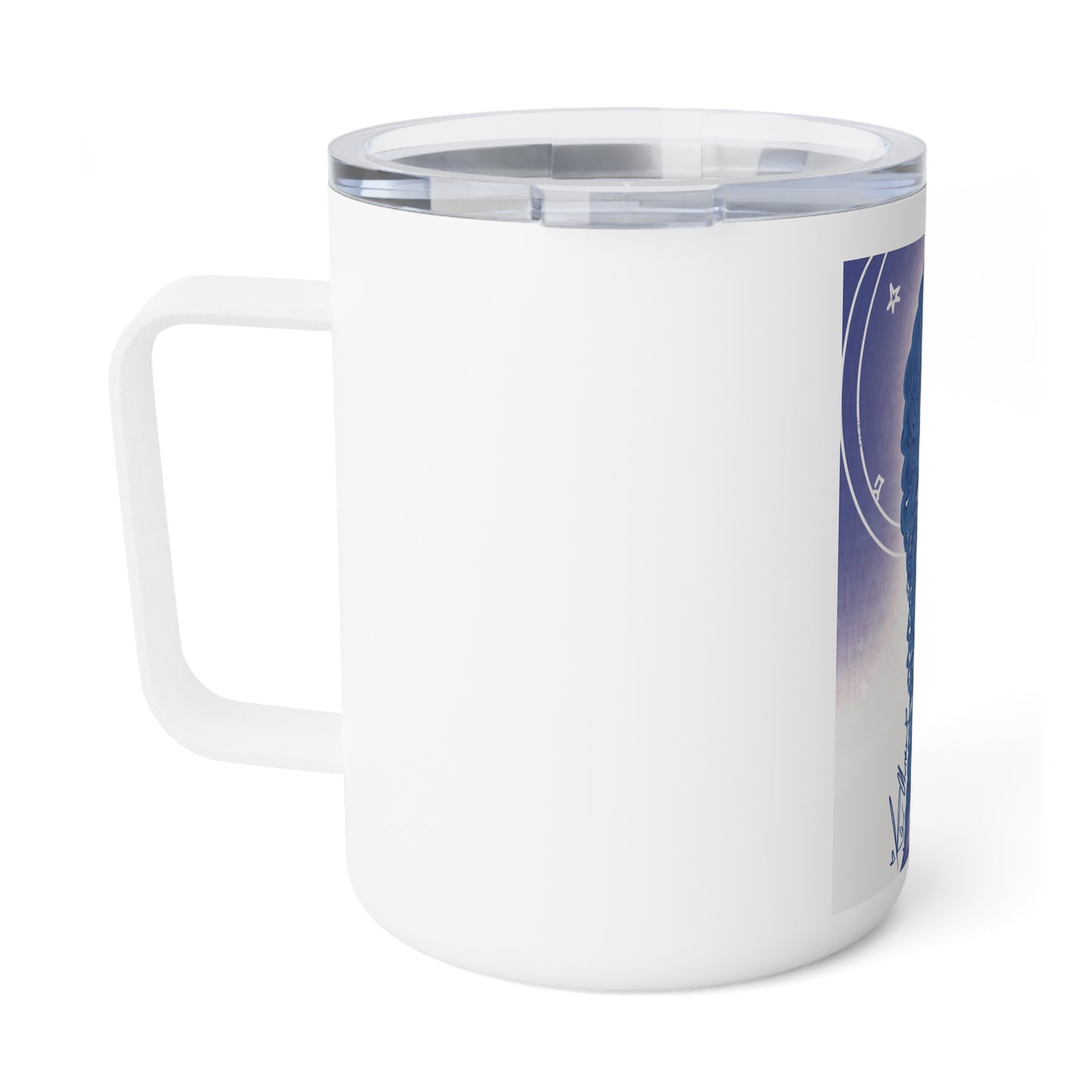 Insulated Coffee Mug, 10oz - Blue Rose