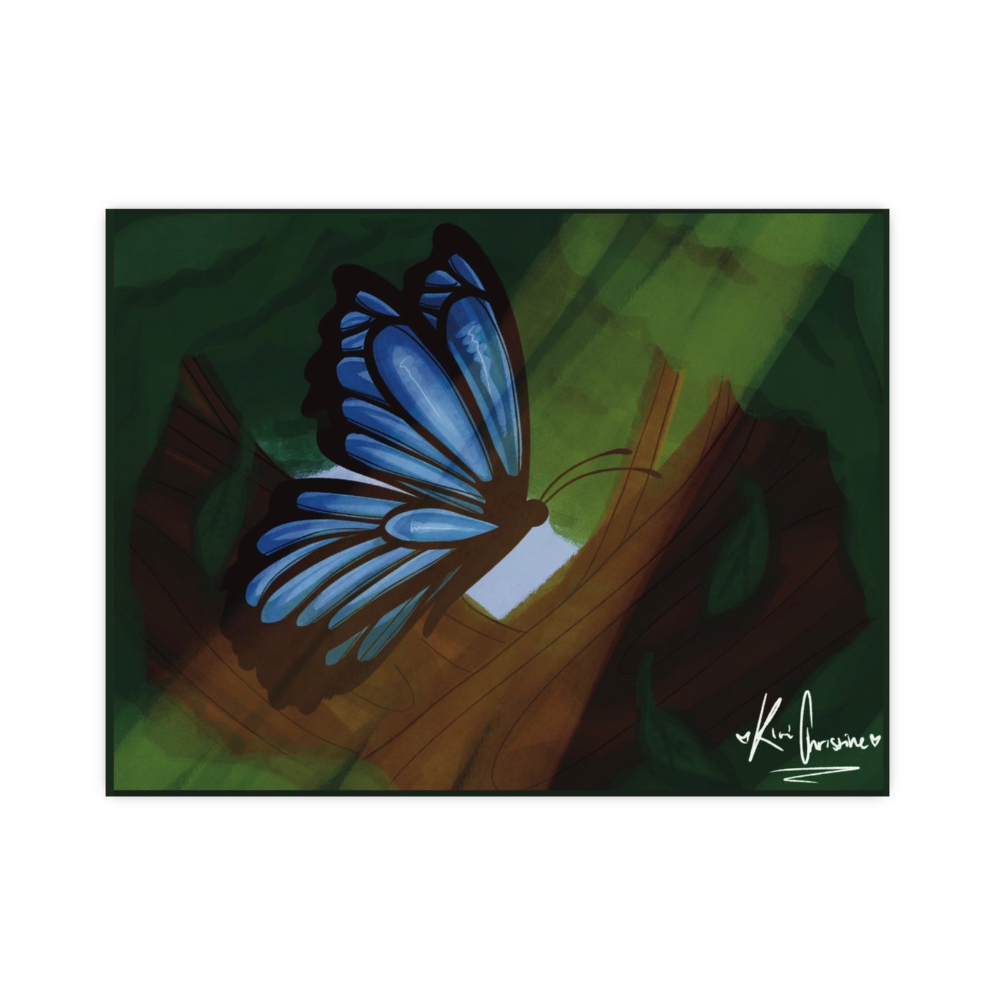 Horizontal Matte Poster - Blue Butterfly