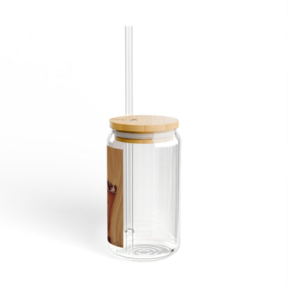 Sipper Glass, 16oz - Heart Eyes