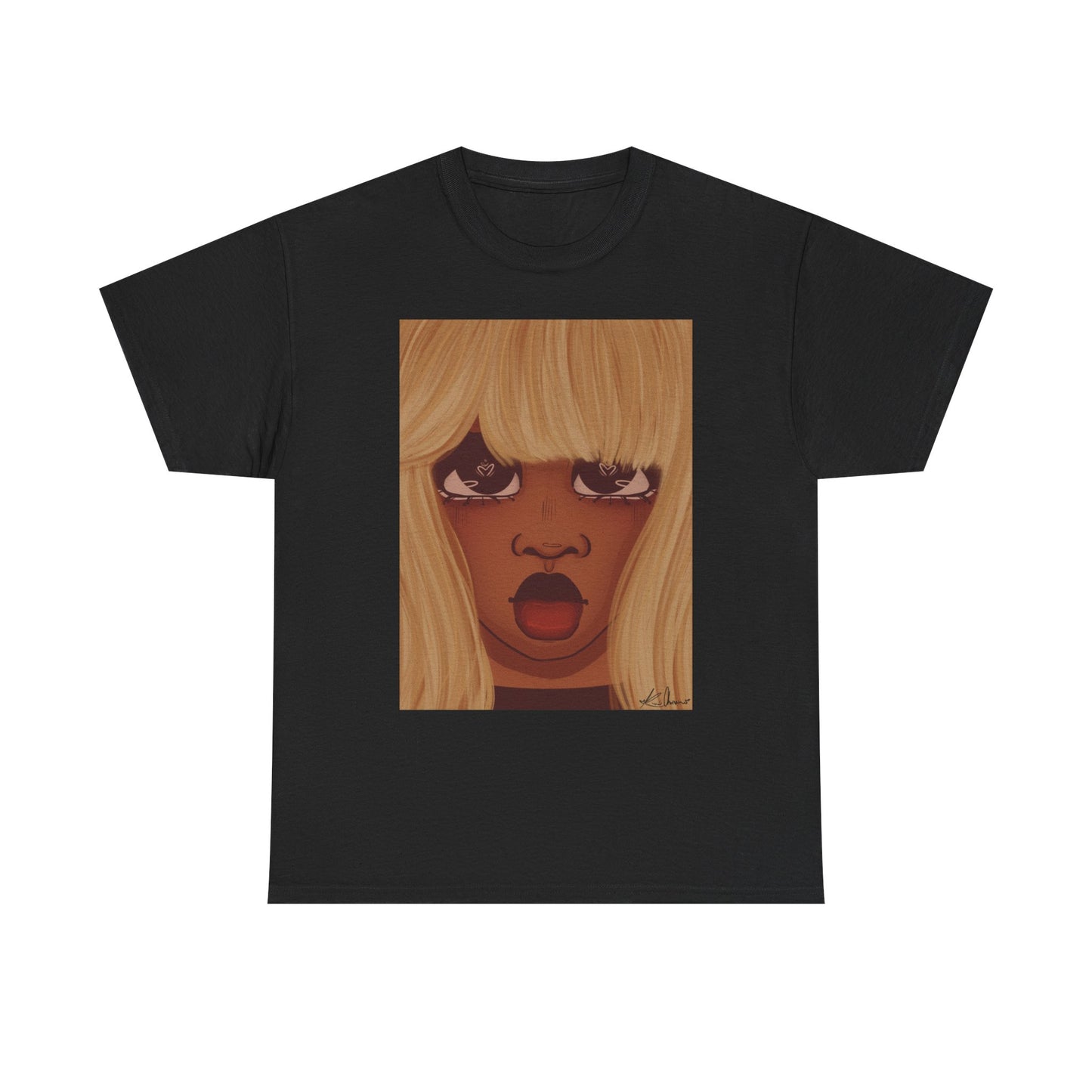 Unisex Heavy Cotton Tee (Heart Eyes)