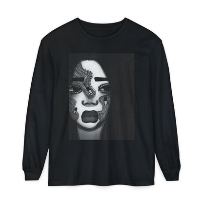 Unisex Garment-dyed Long Sleeve T-Shirt (Addiction)