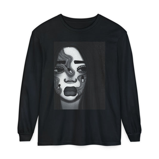 Unisex Garment-dyed Long Sleeve T-Shirt (Addiction)