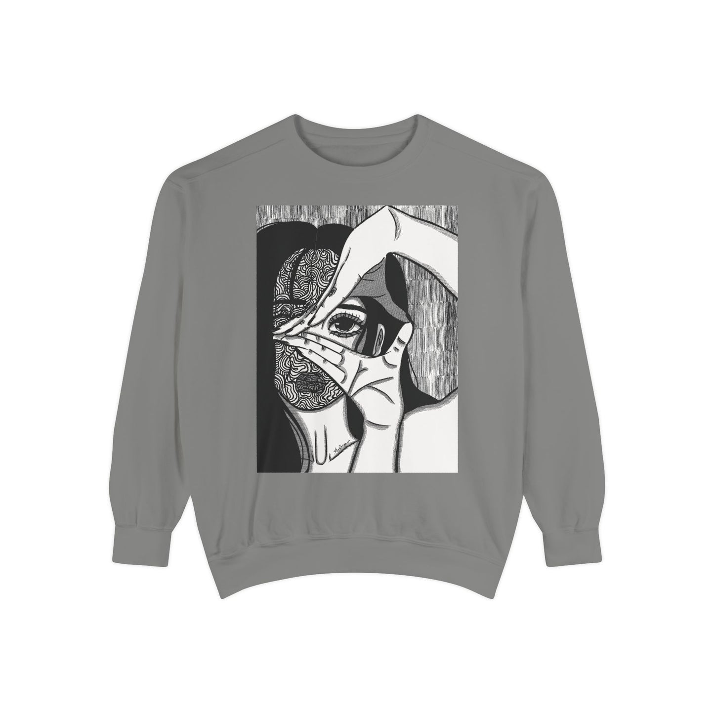 Unisex Garment-Dyed Sweatshirt (Illusions)