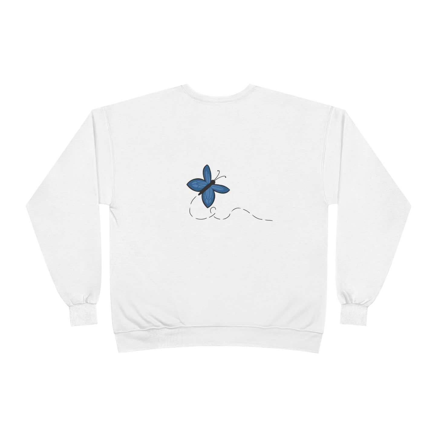 Unisex EcoSmart® Crewneck Sweatshirt (Blue Butterfly)