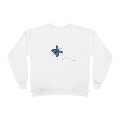 Unisex EcoSmart® Crewneck Sweatshirt (Blue Butterfly)