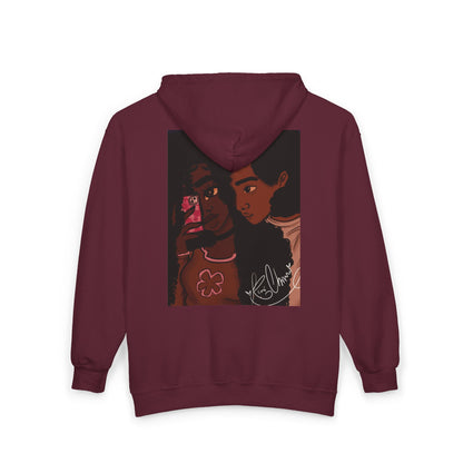 Unisex Zip Up Sweatshirt - Black Love