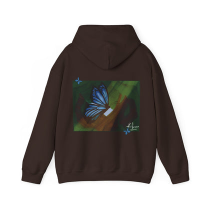 Unisex Heavy Blend™ Hooded Sweatshirt (Blue Butterfly)