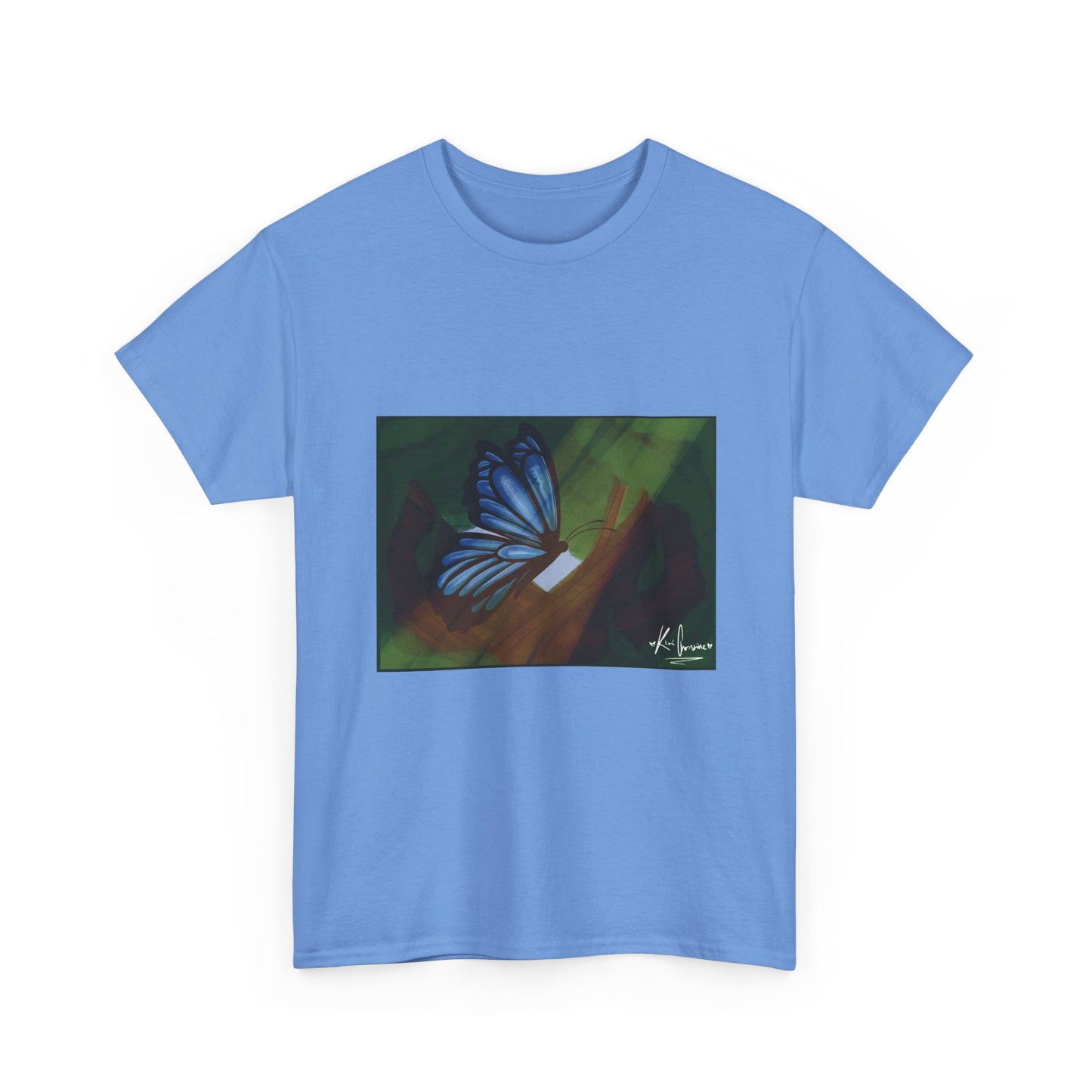 Unisex Heavy Cotton Tee (Blue Butterfly)