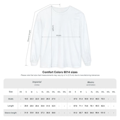 Unisex Garment-dyed Long Sleeve T-Shirt (Fear)