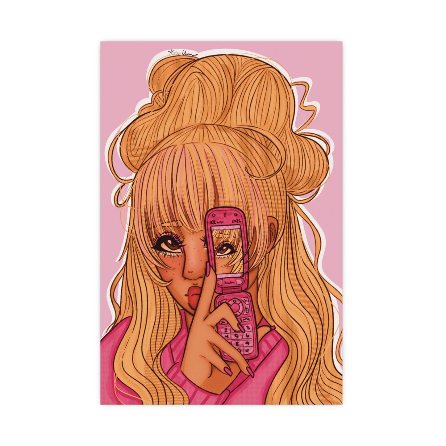 Vertical Matte Poster - Pink 90’s Girl